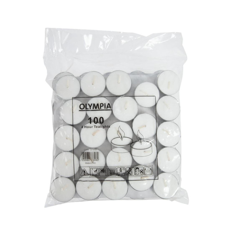 Teelichter 4 Stunden Ø 40 mm - Packung mit 100 - Olympia