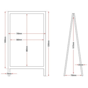 Sidewalk Sign Wooden Frame 1200 X 700Mm - Olympia - Fourniresto