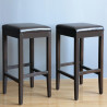 Bar Stools High in Faux Leather - Black - Bolero - Fourniresto