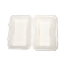 Meal Boxes in Bagasse with Hinged Lid - L 228mm - Pack of 200 - Vegware