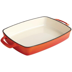 Rechteckige Gusseisenpfanne Orange - 2,8L - Vogue