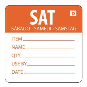 Soluble Labels Day of the Week "Saturday" - Roll of 250 - Vogue