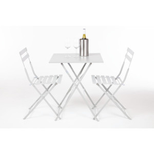 Stuhl für die Terrasse aus Stahl - Grau - Set von 2 - Bolero - Fourniresto