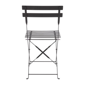 Chaises De Terrasse En Acier - Noires - Lot De 2 - Bolero - Fourniresto