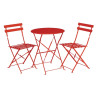 Chaises De Terrasse En Acier - Rouges - Lot De 2 - Bolero - Fourniresto