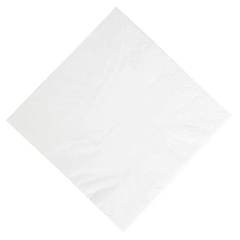 Serviettes Déjeuner Ouate Blanches Compostables - 3 Plis - 400 x 400 - Lot de 1000 - FourniResto