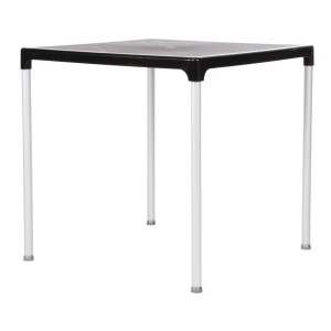 Table carrée avec pieds aluminium noire 750mm - Bolero - Fourniresto