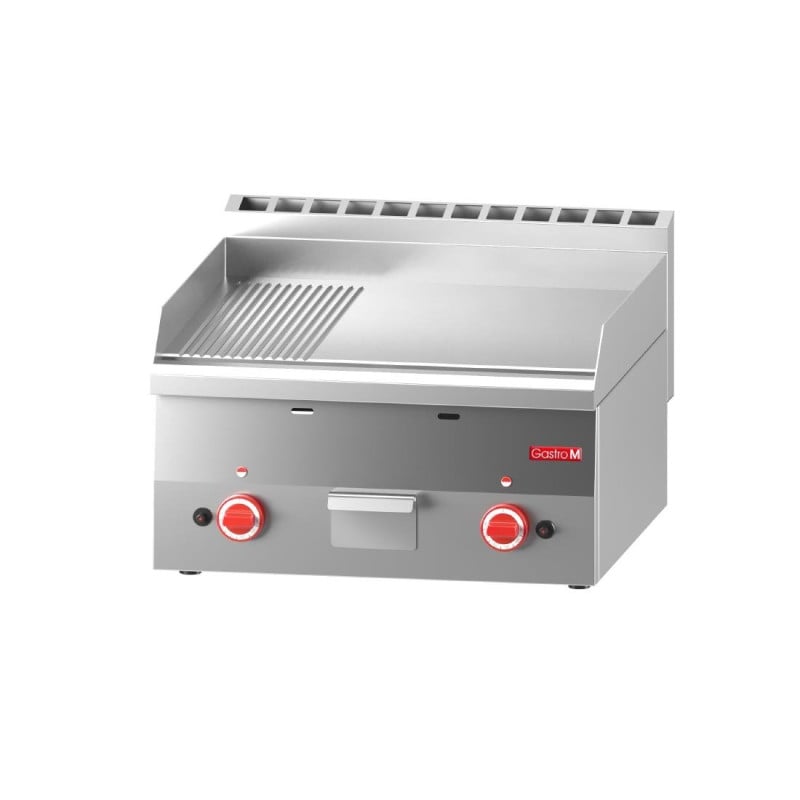 Plancha Gasplatte Halbglatt Halbrilliert- L 600 x T 600mm - Gastro M Plancha Gasplatte Halbglatt Halbrilliert- L 600 x T 600mm - Gastro M
