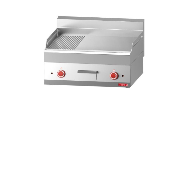 Elektrische Plancha mit halb glatter, halb gerillter Platte - L 700 x T 650 mm - Gastro M - Fourniresto