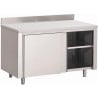 Stainless Steel Cabinet with Sliding Doors and Backsplash - W 2000 x D 700 mm - Gastro M