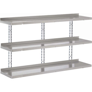 Stainless Steel Wall Shelf Without Brackets - W 1600 x D 400mm - Gastro M