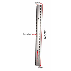 Crémaillère en Inox Pour Étagères Murales- L 600mm - Gastro M