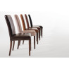 High back brown faux leather chair with a distressed finish - Set of 2 - Bolero - Fourniresto