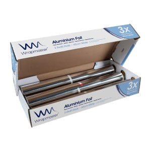 Aluminiumfolie - L 90m x B 450mm - Packung mit 3 - Wrapmaster