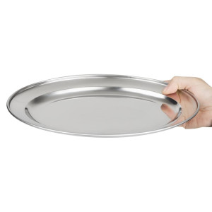 Oval stainless steel serving dish - 300mm - Olympia - Fourniresto