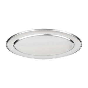 Oval stainless steel serving dish - 407mm - Olympia - Fourniresto