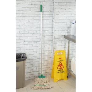 Broom mop head with green retaining band - Scot Young - Fourniresto