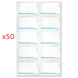 Lot of 50 Reusable Traceability Labels, 3 Markers and 2 Cloths - FourniResto