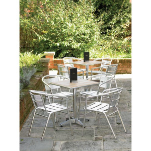 Stackable aluminum chairs - Set of 4 - Bolero - Fourniresto