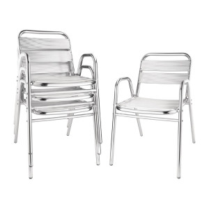 Fauteuils empilables Alu - Lot de 4 - Bolero - Fourniresto