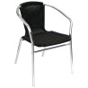 Fauteuil en rotin empilables Noir et Alu - Lot de 4 - Bolero - Fourniresto