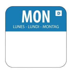 Soluble Food Labels "Monday" - Pack of 1000 - Vogue