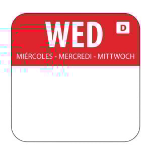 Lösliche Etiketten für Lebensmittel "Mittwoch" - Schachtel mit 1000 - Vogue