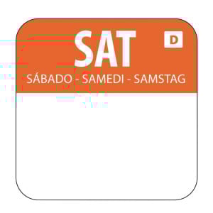 Lösliche Etiketten für Lebensmittel "Samstag" - Schachtel mit 1000 - Vogue