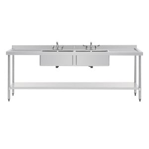 Edelstahlspüle - L 2400 x T 600 mm - Vogue