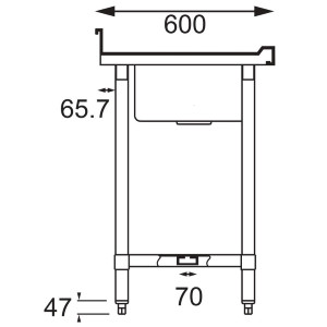 Spülbecken aus Edelstahl - B 2400 x T 600mm - Vogue