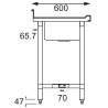 Evier en Acier Inoxydable  -L 2400 X P 600mm - Vogue