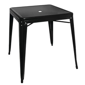 Square Bistro Table in Black Steel – L 668 x D 668 mm - Bolero