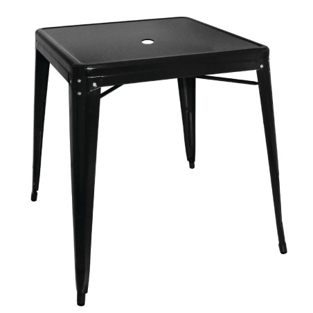 Square Black Steel Bistro Table - W 668 x D 668 mm - Bolero