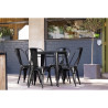 Square Black Steel Bistro Table - W 668 x D 668 mm - Bolero