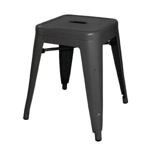 Black Steel Low Stools - Set of 4 - Bolero