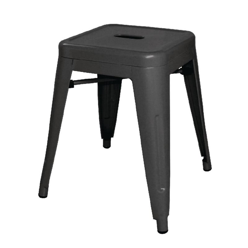 Black Steel Low Stools - Set of 4 - Bolero Black Steel Low Stools - Set of 4 - Bolero