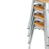 Niedrige Bistrohocker aus Stahl mit Holzsitz - 4er-Set - Bolero