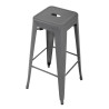 Hocker aus galvanisiertem Stahl in Metallic-Grau - 4er-Set - Bolero