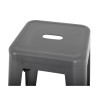 Hocker aus galvanisiertem Stahl in Metallic-Grau - 4er-Set - Bolero