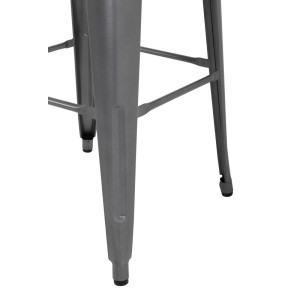 Hocker aus galvanisiertem Stahl in Metallic-Grau - 4er-Set - Bolero