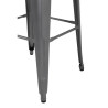 Hocker aus galvanisiertem Stahl in Metallic-Grau - 4er-Set - Bolero