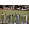 Hocker aus galvanisiertem Stahl in Metallic-Grau - 4er-Set - Bolero