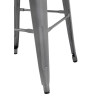 Hoher Bistrohocker aus grauem Stahl mit Holzsitz - 4er-Set - Bolero