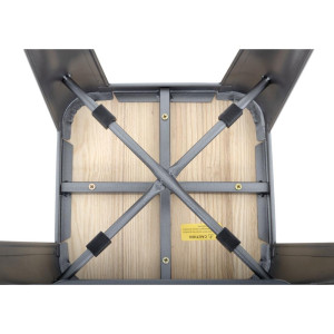 Hoher Bistrohocker aus grauem Stahl mit Holzsitz - 4er-Set - Bolero
