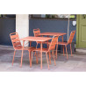 Chaise à Lattes en Acier - Terracotta - Lot de 4 - Bolero