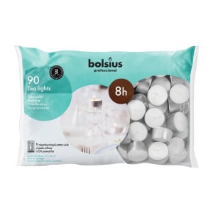 Tealight Candles 8 h - Ø 39 mm - Pack of 90 - Bolsius