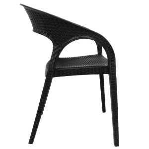 Black PP Wicker Wraparound Armchairs - Set of 4 Bolero Catering and Hospitality