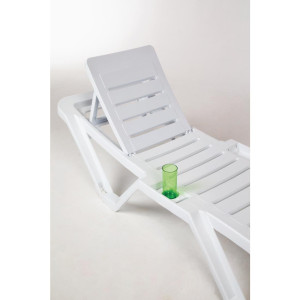 White Polypropylene Sun Loungers - Set of 4 by Resol