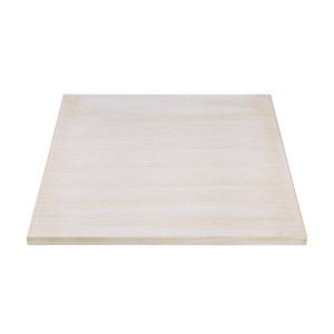 Plateau de Table Carré Pré-percé Vintage Blanc 700 mm Bolero - Bois d'osier de haute qualité