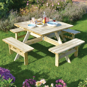 Rowlinson Quadratischer Holztisch 1980mm: Geselligkeit und Robustheit
